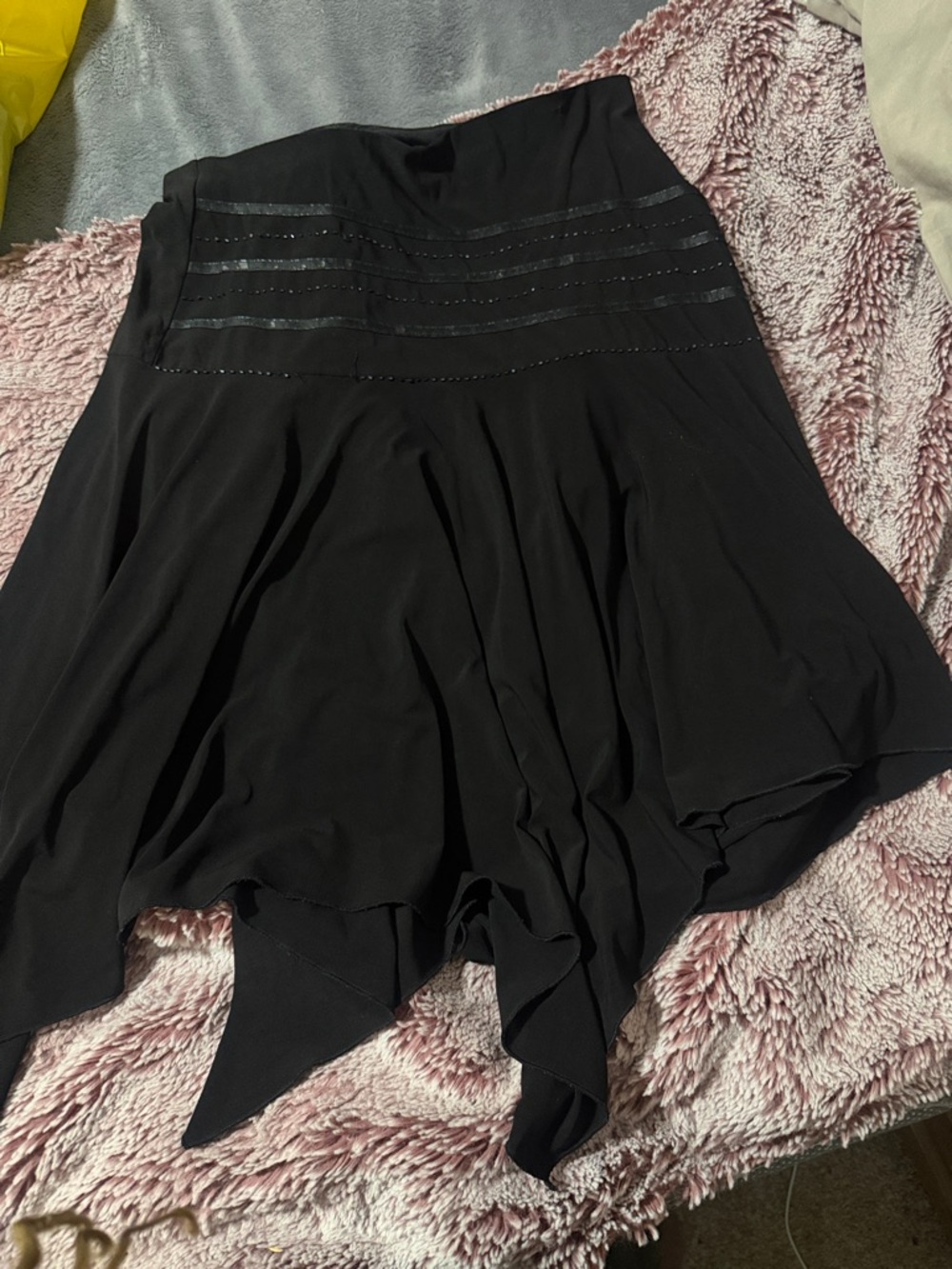 Vintage Black Flowy Layered Skirt